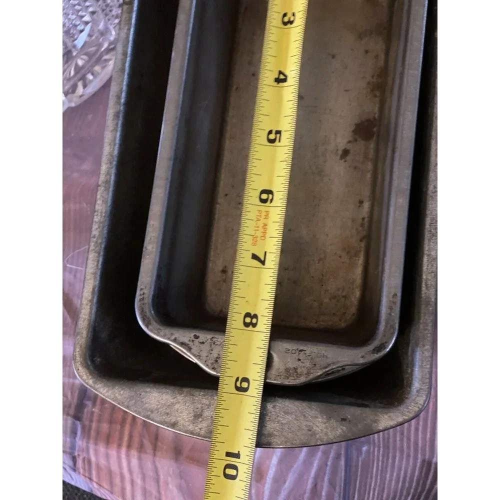 Vintage Bake King EKCO Tin Loaf Pan Set 3 Piece Farmhouse Rustic‎ Bakeware
